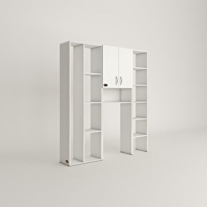 Çamaşır Makinesi Dolabı Sinemmega Byz 180*156*30 Banyo Kapaklı Arkalıklı Raflı