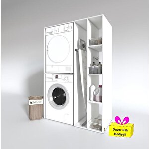Çamaşır-kurutma Makinesi Dolabı Alyusha Byz 180*120*60 Banyo Arkalıksız + Tekli Duvar Rafı Hediyeli
