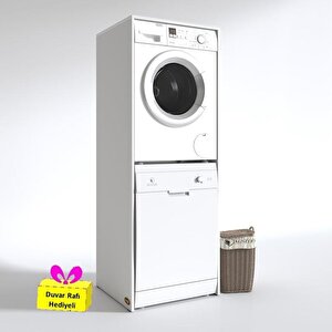 Çamaşır-bulaşık Makinesi Dolabı Borya Byz 180*70*60 Banyo Arkalıksız + Tekli Duvar Rafı Hediyeli