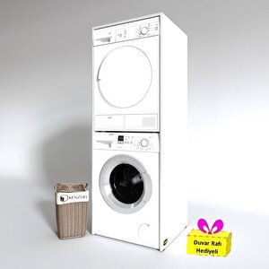 Çamaşır-kurutma Makinesi Dolabı Zakhar Byz 180*70*60 Banyo Arkalıksız + Tekli Duvar Rafı Hediyeli