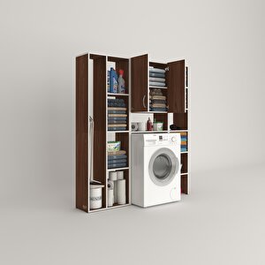 Çamaşır Makinesi Dolabı Veronikamega Cvz 180*156*20 Banyo Arkalıksız Raflı