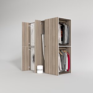 Çamaşır-kurutma Makinesi Dolabı Ve Giysi Dolabı Bistami Sağ Crd 180*160*60  Banyo