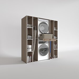 Çamaşır-kurutma Makinesi Dolabı Sadra Crd 187*170*60 Çekmeceli Raflı Banyo
