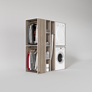Çamaşır-kurutma Makinesi Dolabı Ve Giysi Dolabı Kazvini Sol Crd 180*160*60  Banyo