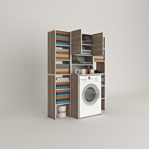 Çamaşır Makinesi Dolabı Hayzummaksduble Crd 180*126*55 Banyo Kiler Çift Kapaklı Arkalıklı