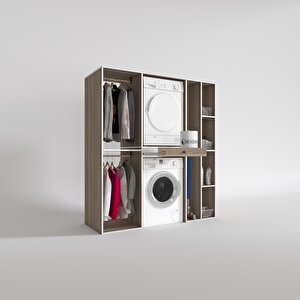 Çamaşır-kurutma Makinesi Dolabı Ve Giysi Dolabı Çekmeceli Hattab Sağ Raf Crd 187*160*60  Banyo