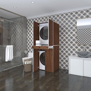 Çamaşır-kurutma Makinesi Dolabı El Kindi Cvz 187*070*60 Çekmeceli Kapaklı Banyo