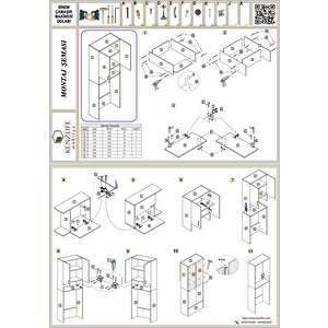 Çamaşır Makinesi Dolabı Sinem Byz 180*066*30 Banyo Arkalıklı + Tekli Duvar Rafı Hediyeli