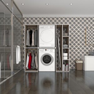 Çamaşır-kurutma Makinesi Dolabı Ve Giysi Dolabı Cevheri Sağ Crd 180*170*60  Banyo