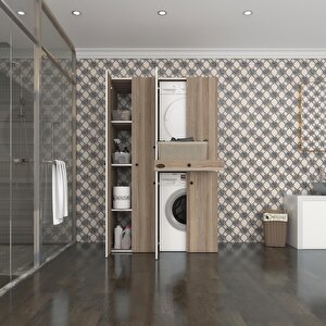 Çamaşır-kurutma Makinesi Dolabı Şahrur Sol Crd 187*120*60 Çekmeceli Banyo