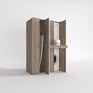 Çamaşır-kurutma Makinesi Dolabı Şahrur Sol Crd 187*120*60 Çekmeceli Banyo