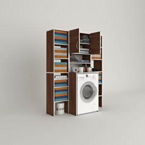 Çamaşır Makinesi Dolabı Hayzummaksduble Cvz 180*126*55 Banyo Kiler Çift Kapaklı Arkalıklı
