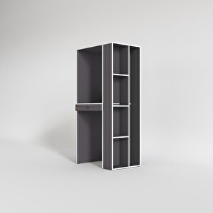 Çamaşır-kurutma Makinesi Dolabı Bacce Sağ Gri 187*090*60 Çekmeceli Banyo