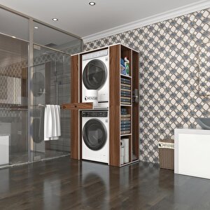 Çamaşır-kurutma Makinesi Dolabı Umare Cvz 187*110*60 Çekmeceli Raflı Banyo