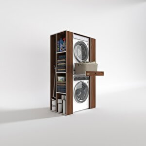 Çamaşır-kurutma Makinesi Dolabı Umare Cvz 187*110*60 Çekmeceli Raflı Banyo