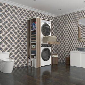 Çamaşır-kurutma Makinesi Dolabı Bacce Sol Crd 187*090*60 Çekmeceli Banyo