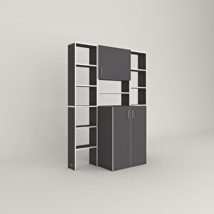 Çamaşır Makinesi Dolabı Kasparovmaksduble Gri 180*126*55-20 Banyo Kapaklı Arkalıksız