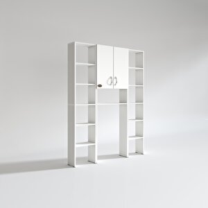 Çamaşır Makinesi Dolabı Veronikamaksdublemdf Byz 180*126*20 % 100 Mdf Full Mdf Banyo Arkalıksız Raflı