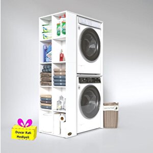 Çamaşır-kurutma Makinesi Dolabı Bolodenka Sol Byz 180*090*60 Banyo Arkalıksız + Tekli Duvar Rafı Hediyeli