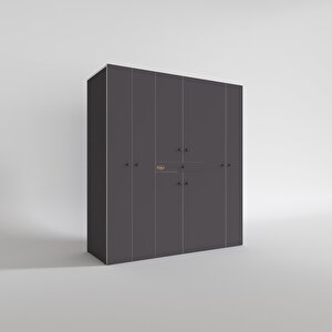Çamaşır-kurutma Makinesi Dolabı Nazzam Gri 187*170*60 Çekmeceli Raflı Banyo
