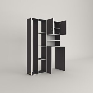 Çamaşır Makinesi Dolabı Hayzumsüpürge Gri 180*126*55 Banyo Kiler Çift Kapaklı Arkalıklı