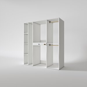 Çamaşır-kurutma Makinesi Dolabı Ve Giysi Dolabı Çekmeceli Hattabmdf Sol Raf Byz 187*160*60  % 100 Full Mdf