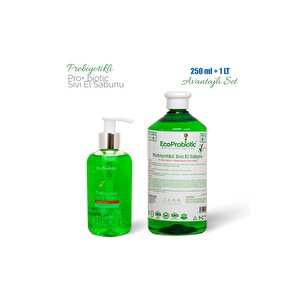ECOPROBİOTİC Prebiyotikli Sıvı El Sabunu 250 Ml 1 Lt Set