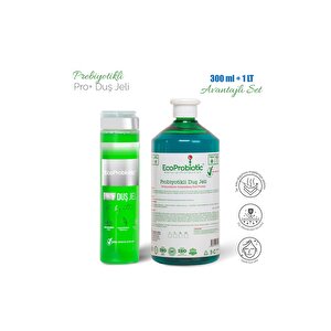 ECOPROBİOTİC Besleyici Nemlendirici Ter Kokusu Önleyici Prebiyotikli Duş Jeli 300 Ml 1 Lt Set