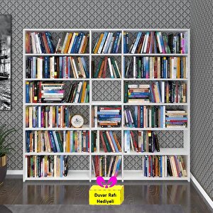 Kitaplık Süper Ga 180*200*19 Byz 6 Katlı 3 Bölme Çift Bölme Opsiyonlu Ofis Mutfak Banyo Dolabı Arkalıksız+tekli Duvar Raf