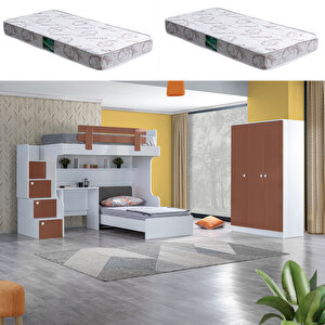 Ranza, Loof Ranza Karyola Masa + 3 Kapaklı Dolap + 2 Adet Comfort Yatak