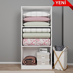 Lucas 2 Kapılı Yüklük, Yorgan, Yastık Dolabı - Mat Beyaz