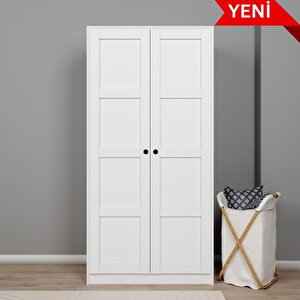 Lucas 2 Kapılı Elbise Dolabı Ve Çok Amaçlı Dolap - Mat Beyaz