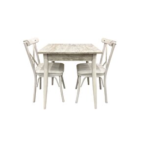 Mendel Masa Ve Bahar Çapraz Sandalye Takimi, Kri̇stal, 70x70