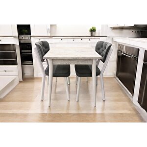 Mendel Masa Ve Ri̇vone Sandalye Takimi, Kri̇stal, 70x70