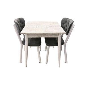Mendel Masa Ve Ri̇vone Sandalye Takimi, Kri̇stal, 70x70
