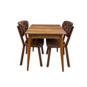 Mendel Masa Ve Ri̇vone Sandalye Takimi, Barok Cevi̇z, 70x70
