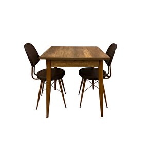 Mendel Masa Ve Eyfel Sandalye Takimi, Barok Cevi̇z, 70x70