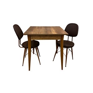 Mendel Masa Ve Eyfel Sandalye Takimi, Barok Cevi̇z, 70x70