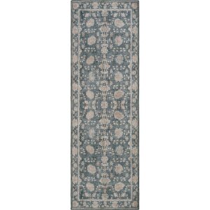 Cool Halı Private Yeşil Eskitme Vintage Halı Etnik Desen Otantik Şönil Halı Yıkanabilir Salon Halısı