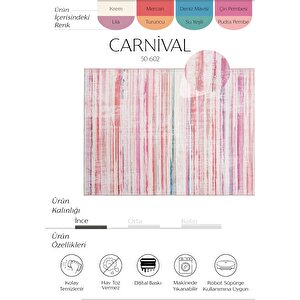 Carnival Renkli Hol Koridor Halısı Dijital Baskı Halı Makinede Yıkanabilir Muftak Halısı 140x190 cm
