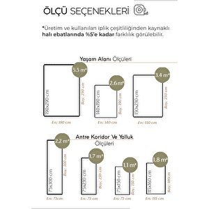 Carnival Krem Yeşil Halı Yolluk Soyut Desenli Dokuma Şönil Halı Yıkanabilir Mutfak Halısı 190x290 cm