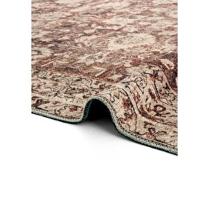 Cool Halı Private Bordo Eskitme Vintage Halı Etnik Desen Otantik Şönil Halı Yıkanabilir Salon Halısı