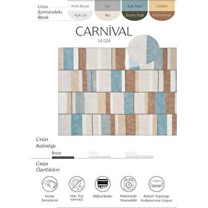 Carnival Renkli Hol Koridor Halısı Dijital Baskı Halı Makinede Yıkanabilir Muftak Halısı 75x150 cm