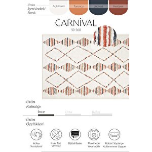 Carnival Renkli Halı Koridor Halısı Dijital Baskı Halı Makinede Yıkanabilir Muftak Halısı 150x230 cm