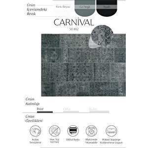 Cool Halı Carnival Gri Halı Yolluk Eskitme Dijital Baskı Halı Makinede Yıkanabilir Vintage Halı