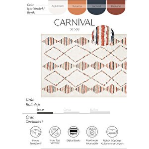 Carnival Renkli Halı Koridor Halısı Dijital Baskı Halı Makinede Yıkanabilir Muftak Halısı 140x190 cm