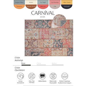 Cool Halı Carnival Renkli Halı Yolluk Eskitme Dijital Baskı Halı Makinede Yıkanabilir Vintage Halı