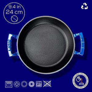 Lava Döküm Yuvarlak Sahan Döküm Demir Yekpare Çift Kulplu Çap(ø)24cm.