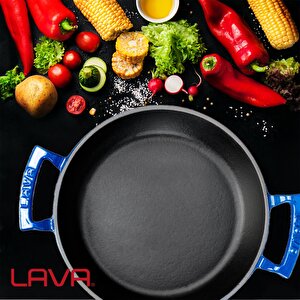Lava Döküm Yuvarlak Sahan Döküm Demir Yekpare Çift Kulplu Çap(ø)24cm.