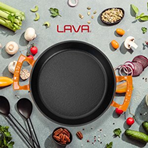 Lava Döküm Yuvarlak Sahan Döküm Demir Yekpare Çift Kulplu Çap(ø)20cm.